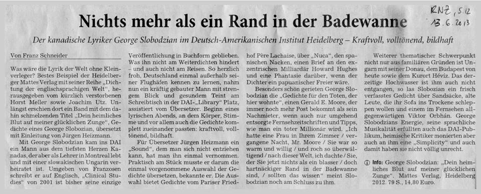 from the Rhein-Neckar-Zeitung 13 June 2013